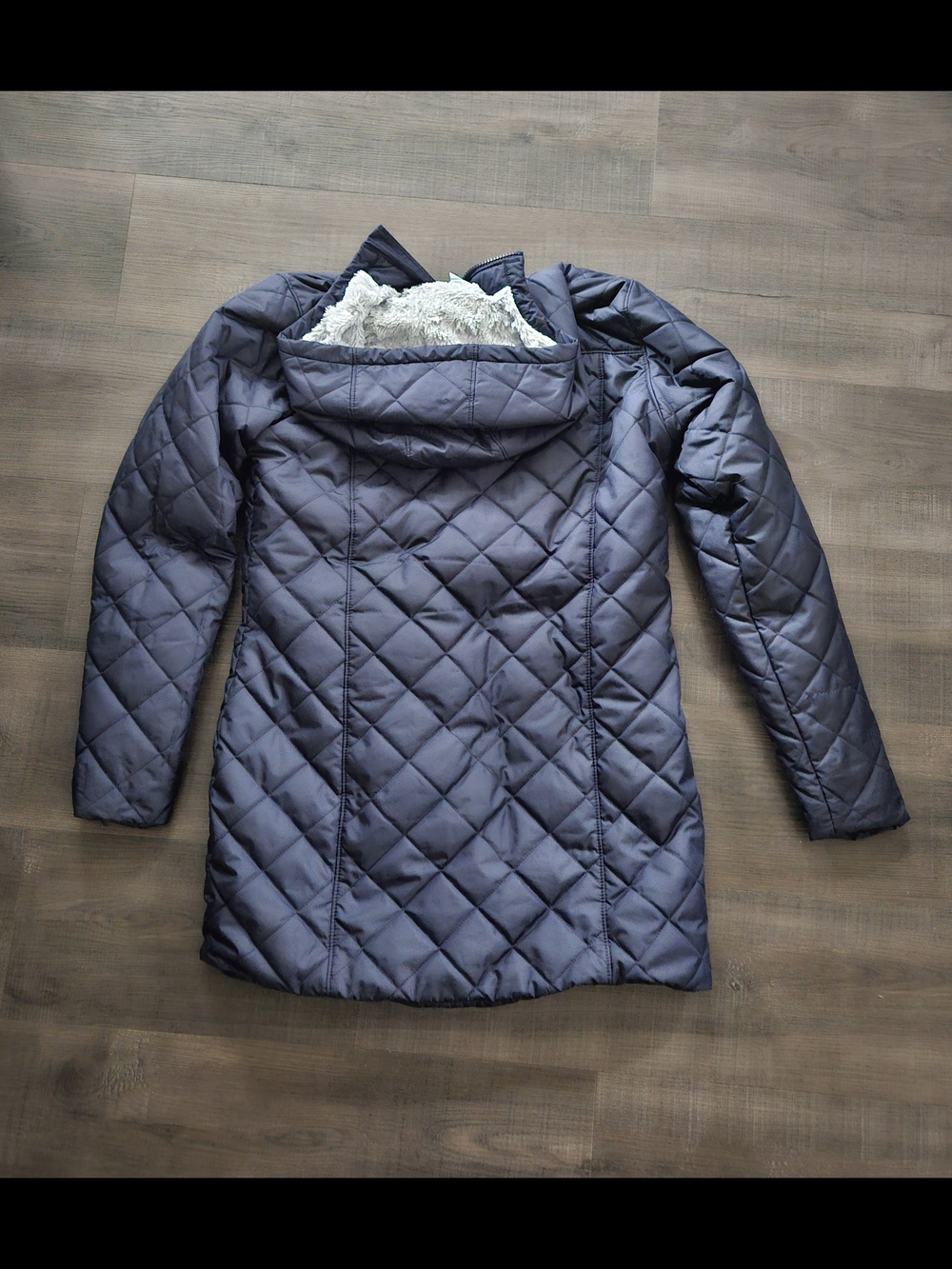 Columbia Women's Copper Crest Hooded Quilted Long Jacket – Dark Navy Blue, Size - Picture 8 of 11
